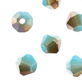 Crystal Lane Bicone 2 Strand 7in (apx96pcs) 4mm Opaque Blue with Half Champagne Luster